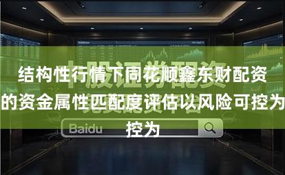 结构性行情下同花顺鑫东财配资的资金属性匹配度评估以风险可控为